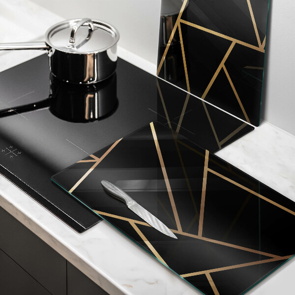 Kuchynská doska veľká zo skla Čierna abstrakcia