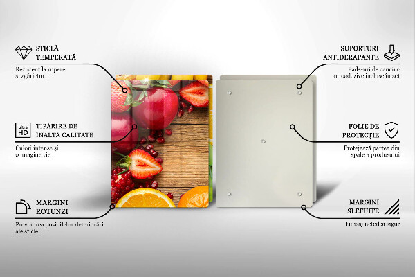 Kuchynská doska veľká zo skla Čerstvé ovocie