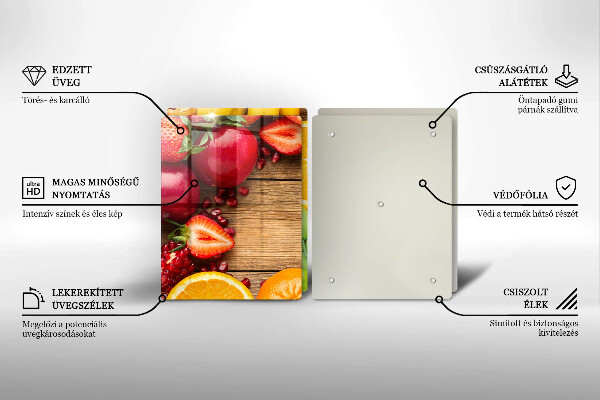 Kuchynská doska veľká zo skla Čerstvé ovocie