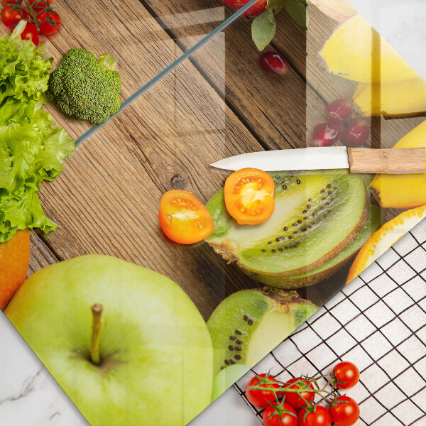 Kuchynská doska veľká zo skla Čerstvé ovocie