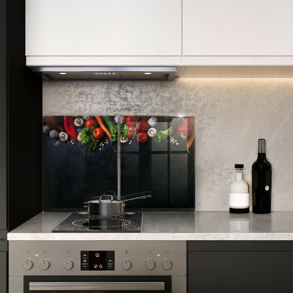 Kuchynská doska veľká zo skla Farebná zelenina