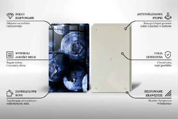 Kuchynská doska veľká zo skla Zblízka bobúľ