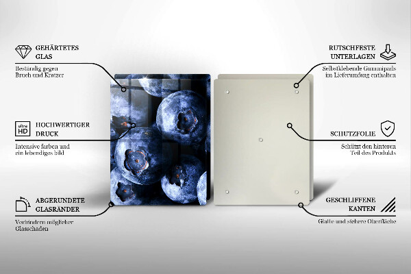 Kuchynská doska veľká zo skla Zblízka bobúľ