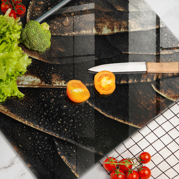 Kuchynská doska veľká zo skla Zlatý list