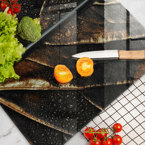 Kuchynská doska veľká zo skla Zlatý list