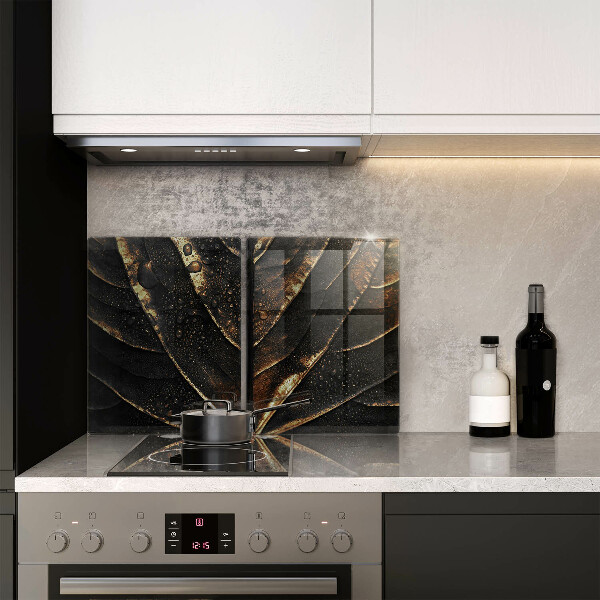 Kuchynská doska veľká zo skla Zlatý list