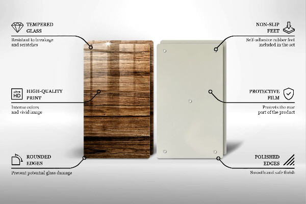 Kuchynská doska veľká zo skla Textúra dreva