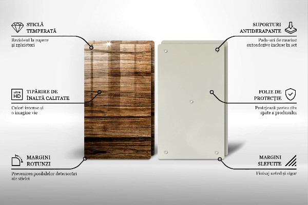 Kuchynská doska veľká zo skla Textúra dreva