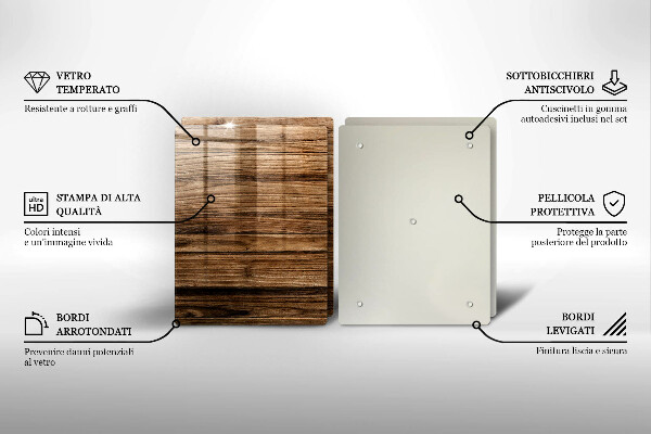 Kuchynská doska veľká zo skla Textúra dreva