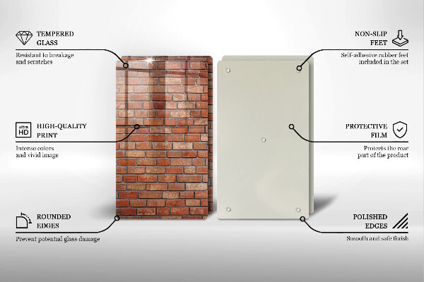 Kuchynská doska veľká zo skla Murovaná stena