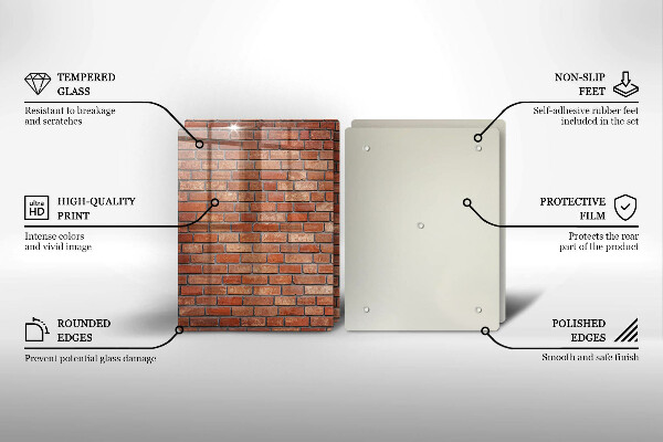 Kuchynská doska veľká zo skla Murovaná stena