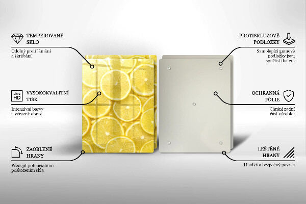 Kuchynská doska veľká zo skla Citrónové ovocie