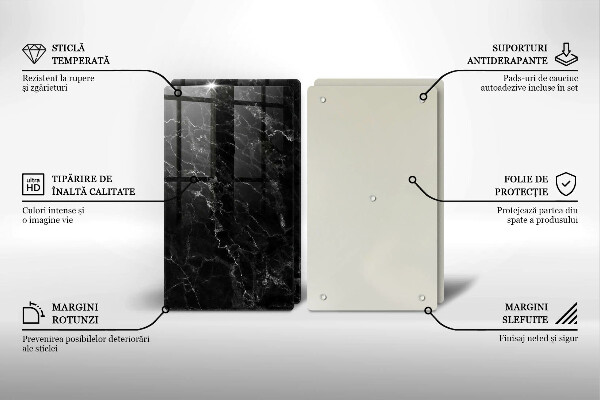 Kuchynská doska veľká zo skla Elegantný mramor