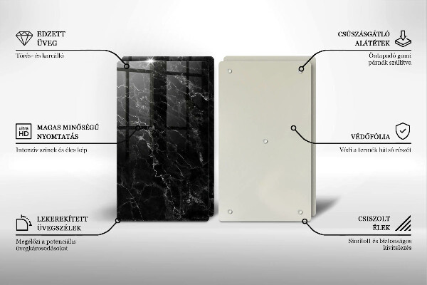 Kuchynská doska veľká zo skla Elegantný mramor