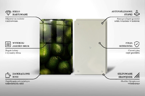 Sklenená doska na krájanie Ovocie avokáda