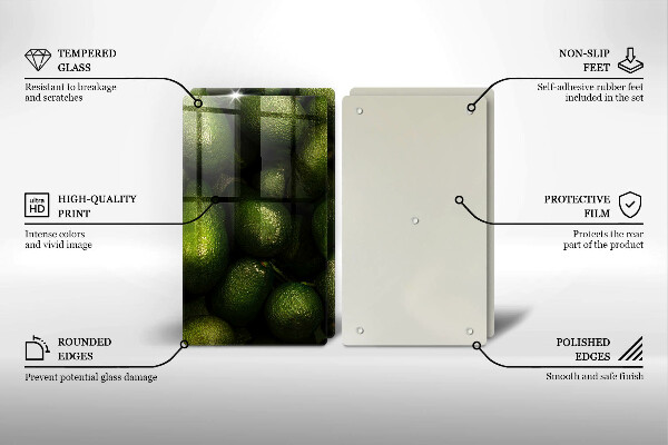 Sklenená doska na krájanie Ovocie avokáda