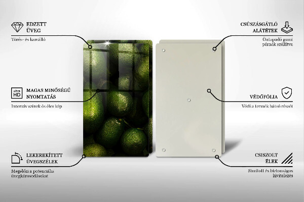 Sklenená doska na krájanie Ovocie avokáda