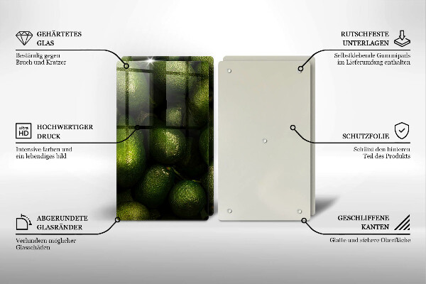 Sklenená doska na krájanie Ovocie avokáda