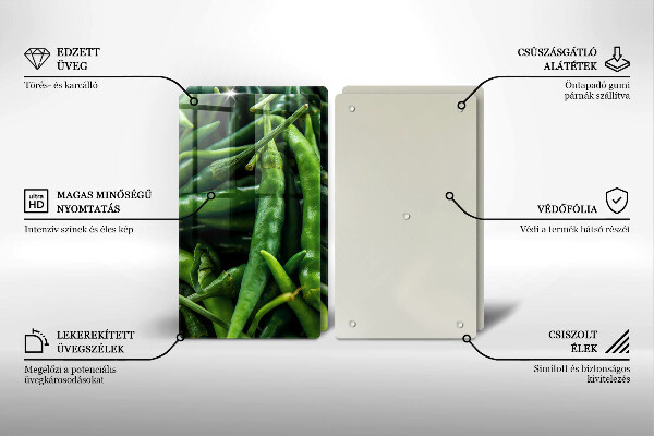 Sklenená doska na krájanie Hrachové struky