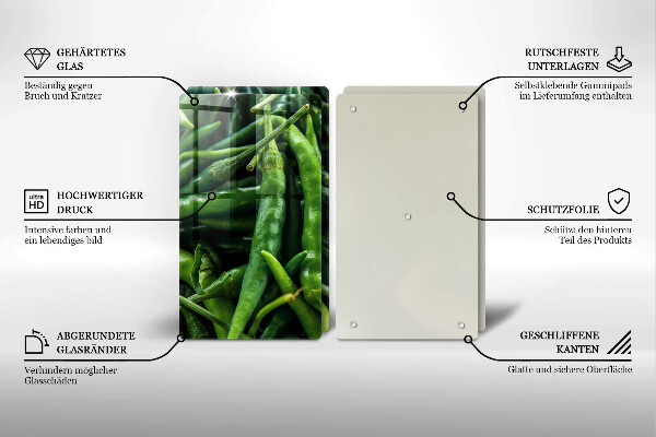 Sklenená doska na krájanie Hrachové struky