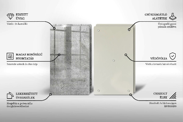 Sklenená doska na krájanie Betónová textúra