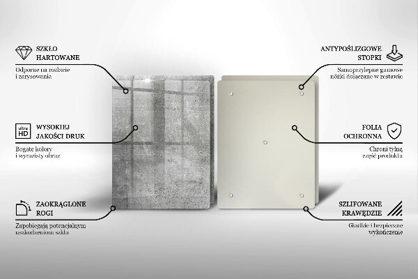 Sklenená doska na krájanie Betónová textúra