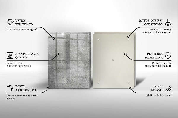 Sklenená doska na krájanie Betónová textúra
