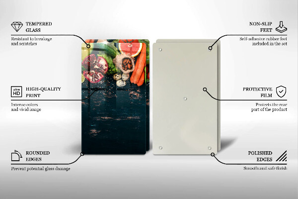 Sklenená doska na krájanie Ovocie a zelenina