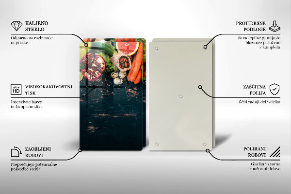 Sklenená doska na krájanie Ovocie a zelenina