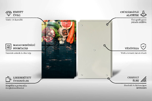 Sklenená doska na krájanie Ovocie a zelenina