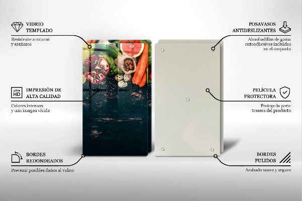 Sklenená doska na krájanie Ovocie a zelenina