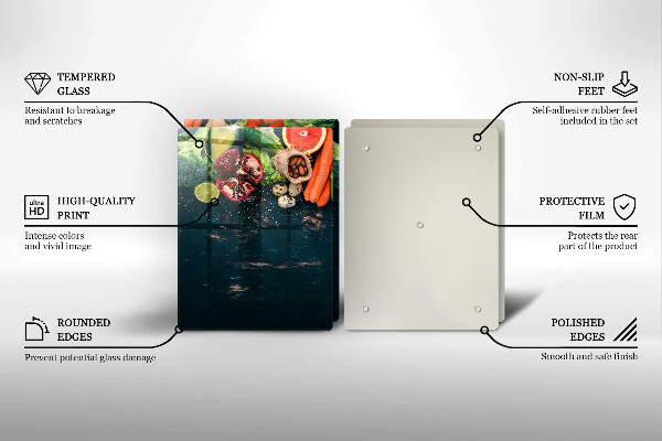 Sklenená doska na krájanie Ovocie a zelenina