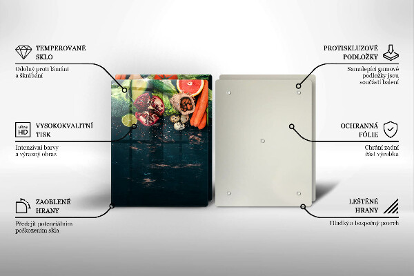 Sklenená doska na krájanie Ovocie a zelenina