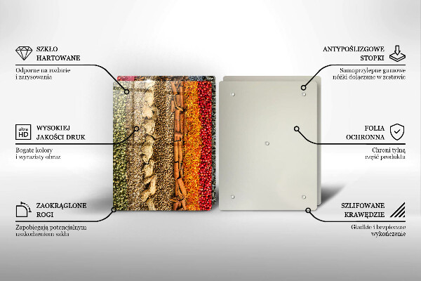 Sklenená doska na krájanie Farebné korenie