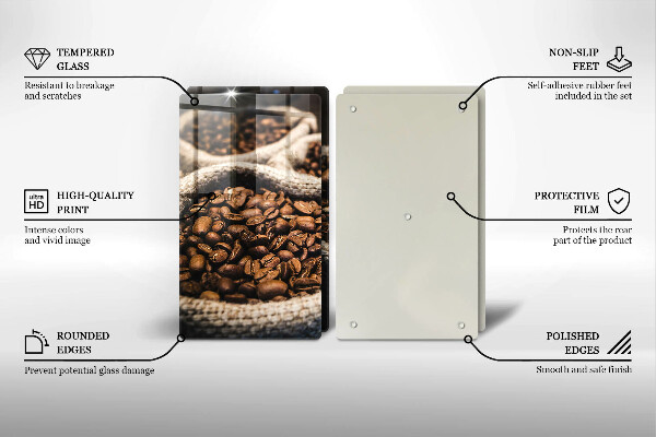 Sklenená doska na krájanie Vrecia na kávové zrná