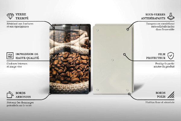 Sklenená doska na krájanie Vrecia na kávové zrná