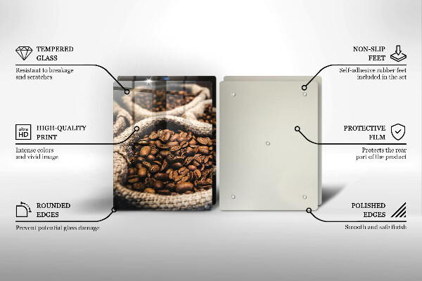 Sklenená doska na krájanie Vrecia na kávové zrná