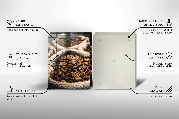 Sklenená doska na krájanie Vrecia na kávové zrná