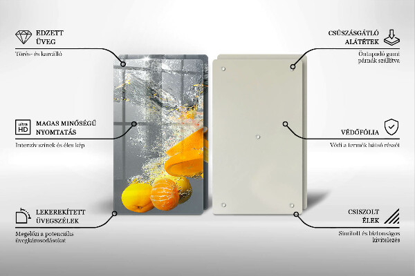 Sklenená doska na krájanie Citróny vo vode