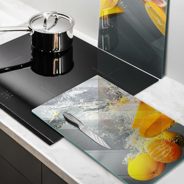 Sklenená doska na krájanie Citróny vo vode