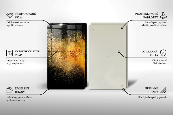 Sklenená doska na krájanie Farebné korenie