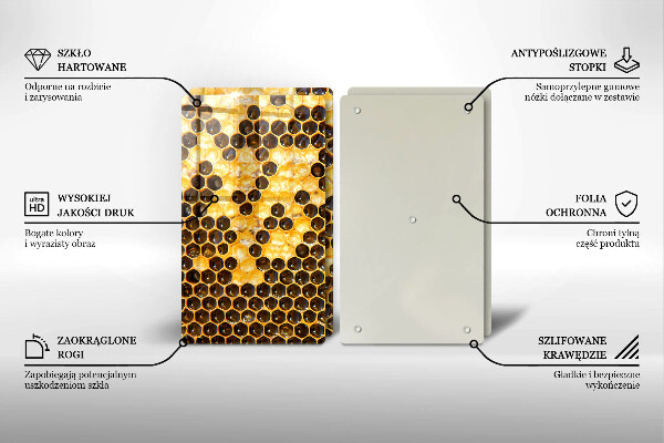 Sklenená doska na krájanie Voštinový