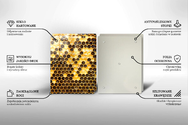 Sklenená doska na krájanie Voštinový