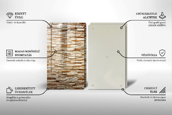 Kuchynská doska veľká zo skla Textúra dekoratívnych kameňov