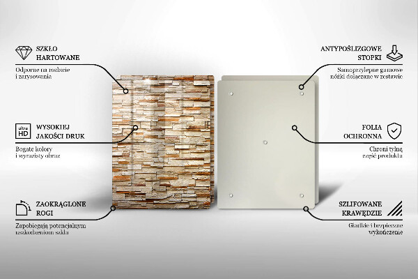 Kuchynská doska veľká zo skla Textúra dekoratívnych kameňov