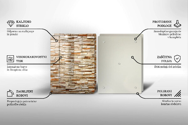 Kuchynská doska veľká zo skla Textúra dekoratívnych kameňov
