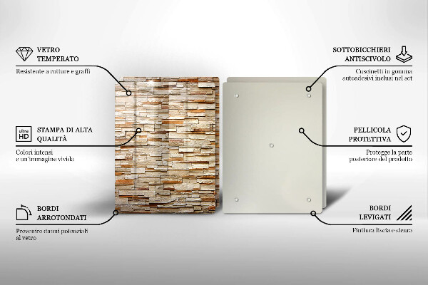 Kuchynská doska veľká zo skla Textúra dekoratívnych kameňov