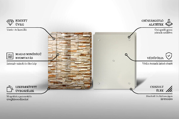 Kuchynská doska veľká zo skla Textúra dekoratívnych kameňov