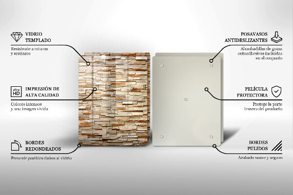 Kuchynská doska veľká zo skla Textúra dekoratívnych kameňov
