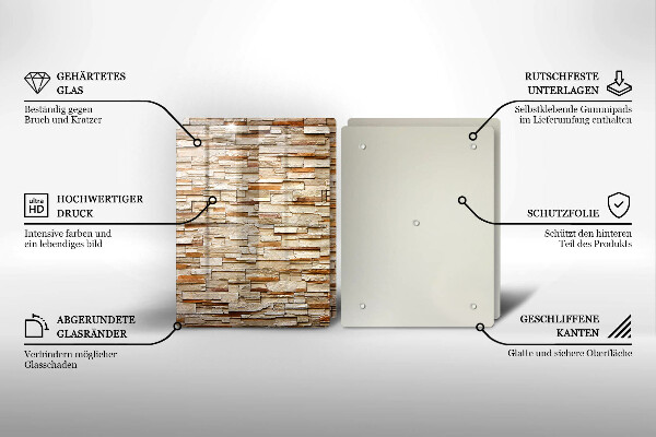 Kuchynská doska veľká zo skla Textúra dekoratívnych kameňov